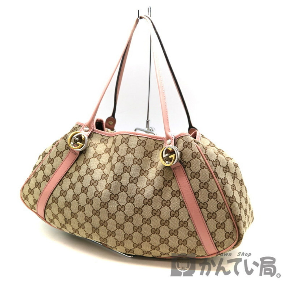 GUCCI Tote Bag GG Canvas Beige Pink